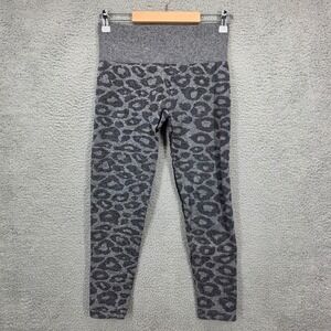 NVGTN Womens Wild Leopard Seamless Leggings Grey Marl High Waisted Size Small